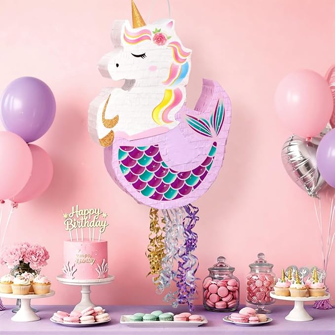 WERNNSAI Unicorn Mermaid Piñata - Unicorn or Mermaid Party Supplies