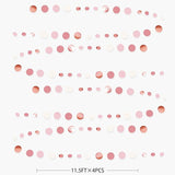 Rose Gold Party Decorations Dusty Pink Circle Dots Garland Blush