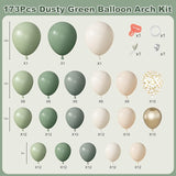 Amandir 173Pcs Dusty Green White Sand Balloon Arch Garland Kit, Beige