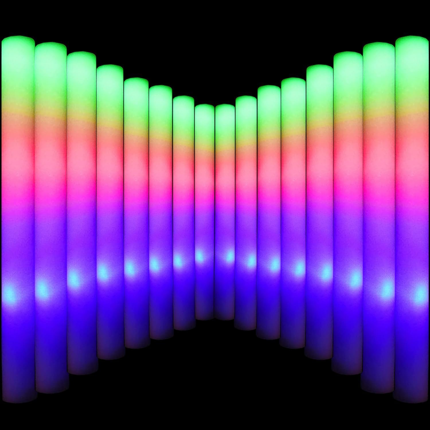 LifBetter Light Up Glow Sticks Bulk, LED Foam Sticks in The Dark with