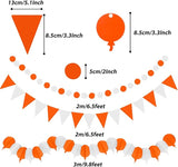 ZERODECO Party Decorations, 41 Pcs Orange Papar Fans Pompoms Garlands