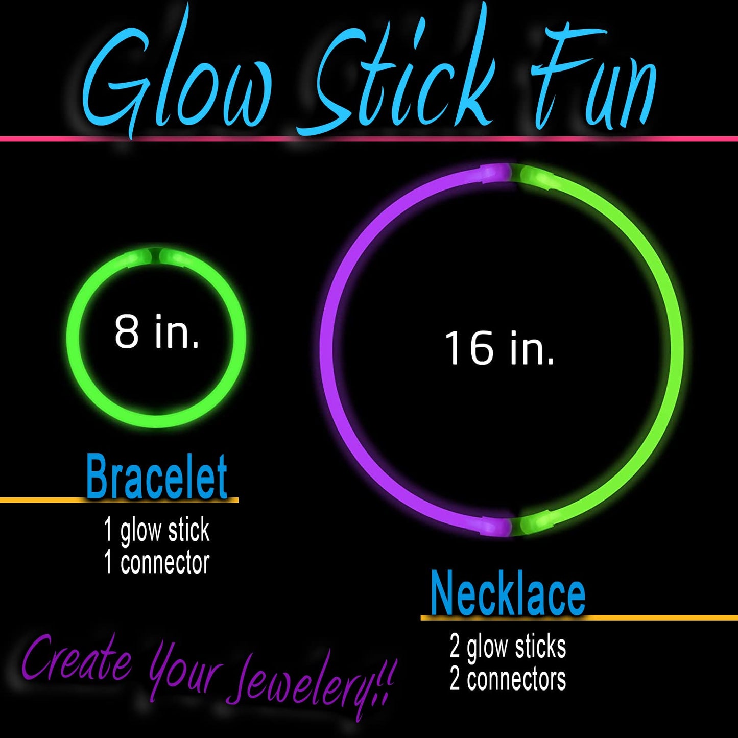 240 Glow Sticks Halloween Party Pack – Glow Activities For Families –