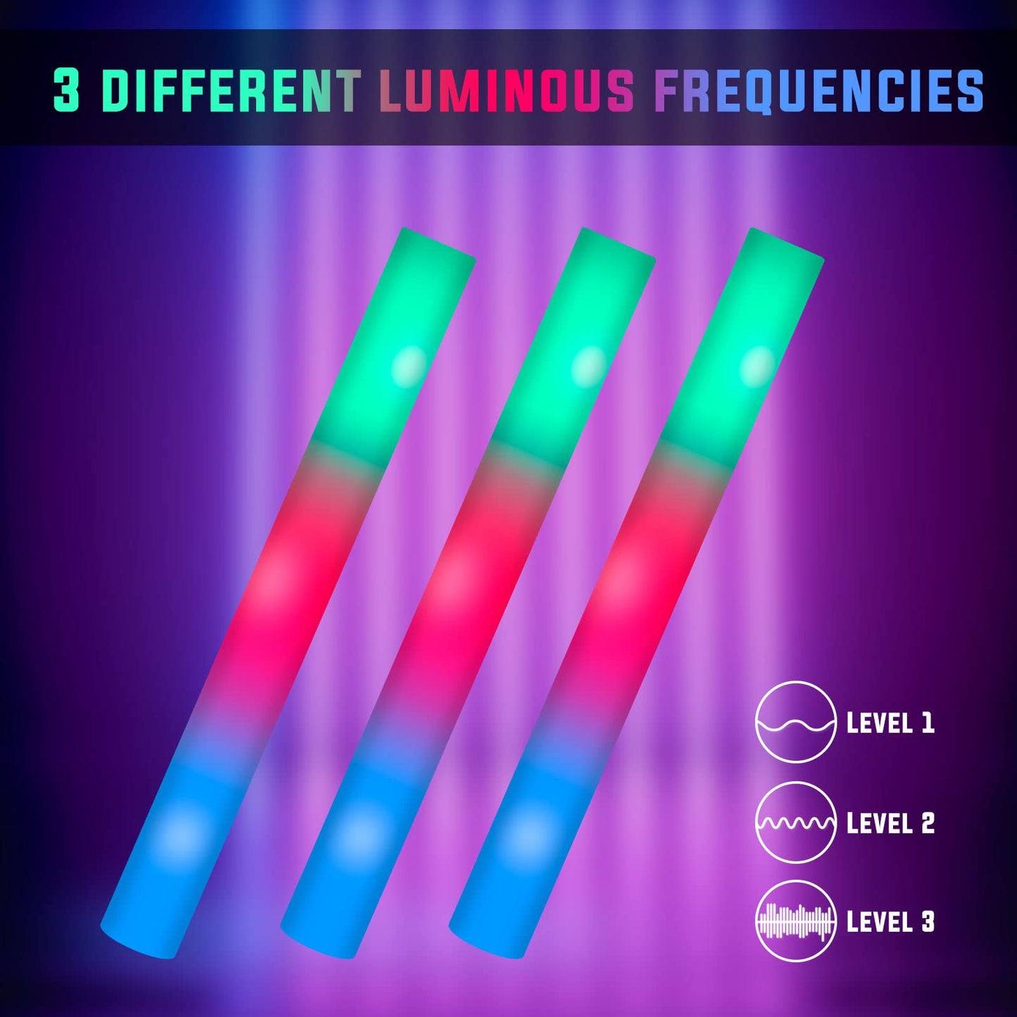 SHQDD 100 Pack LED Glow Sticks for Wedding, Bulk Foam Glow Sticks with