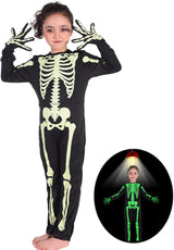 4T Toddler Skeleton Costumes Kids Halloween Skeleton Costume Glow in