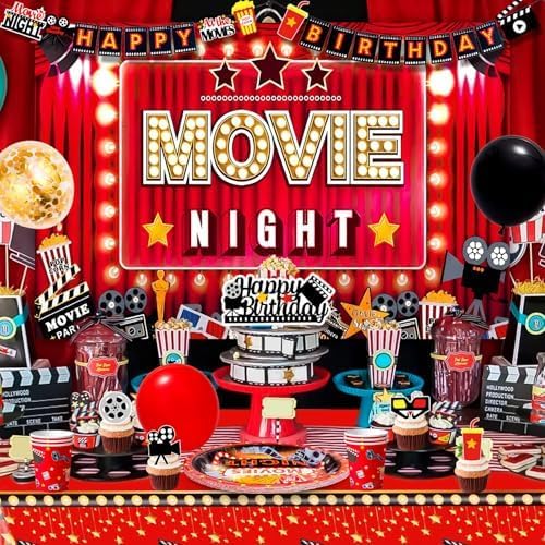 Movie Night Birthday Party Decorations 116Pcs Movie Night Party