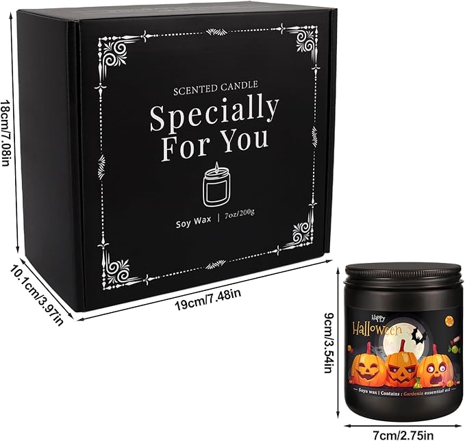 Halloween Scented Candles Set 4 Pack 7oz Each Soy Wax Candles with