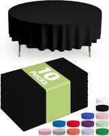 Pureegg Plastic Table Cloth Disposable 10 Pack, 84'' Round Table #3