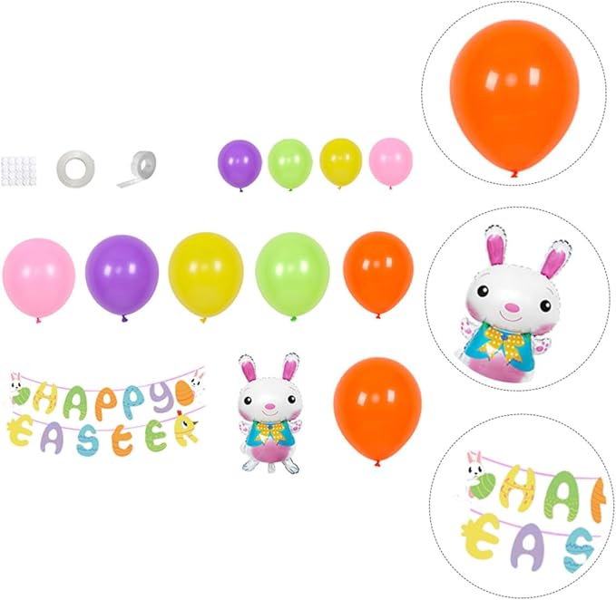 Easter Party Decorations Balloon Set Hanging Bunting and Banner