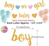 Baby Gender Reveal Decorations Glitter Letters Baby and Boy or Girl