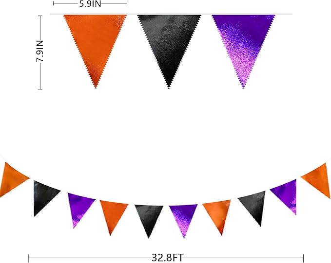 Black Orange Purple Halloween Party Decorations Metallic Fabric