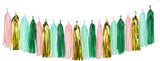 Sage-Green Pink-Gold Party-Decorations Tassel Garland - 20pcs