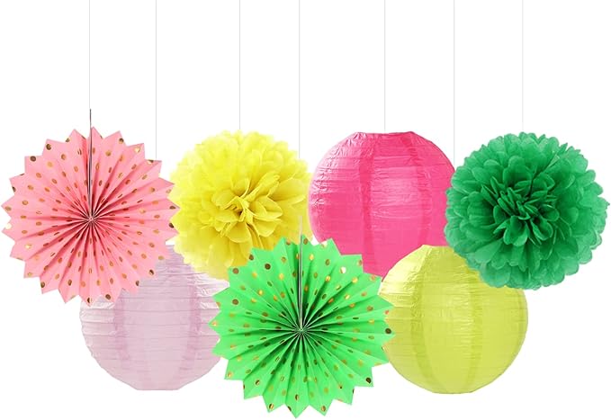 Hawaiian Summer Beach Pool Party Decorations Streamers 14pcs
