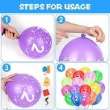 Ainiv 2nd Birthday Balloons 18PCS, 12inch Numbers Printed Latex Party