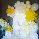 Yellow and White Balloon Arch Kit, 100pcs Matte Yellow White Balloon