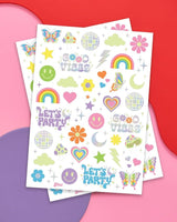 xo, Fetti Groovy Disco Glow in Dark + Foil Temporary Tattoos - 82 pc