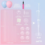 Voircoloria 6 Sets Balloon Stand Kits, Balloon Sticks with Base for