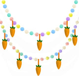 Easter Garland for Spring Party Decorations 2 Pack 6.5FT Pastel Pom