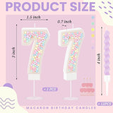 MTLEE Number 7 Birthday Candle with 12 Pcs Spiral Candles for Girls Ma