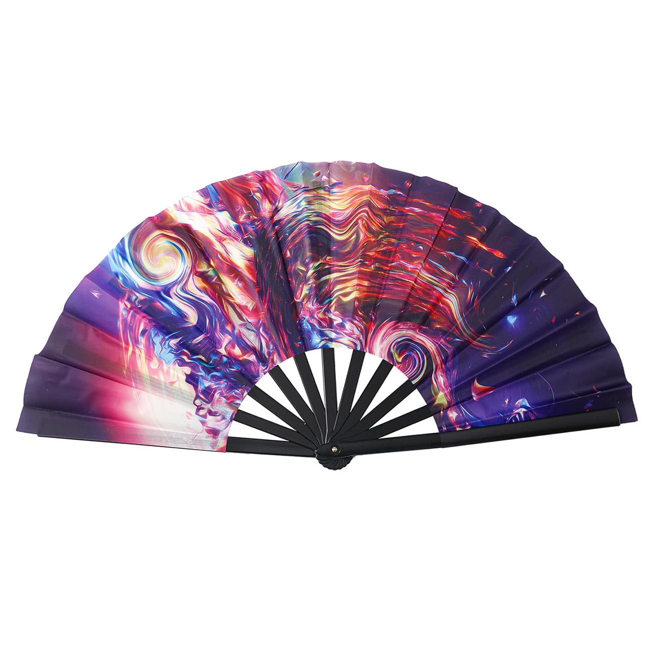 Folding Fan UV Glow Rave Bamboo Hand Fan Carnival Decoration Dancing