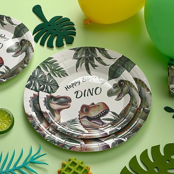 144Pcs Dinosaur Birthday Party Supplies Decorations Dino Themed