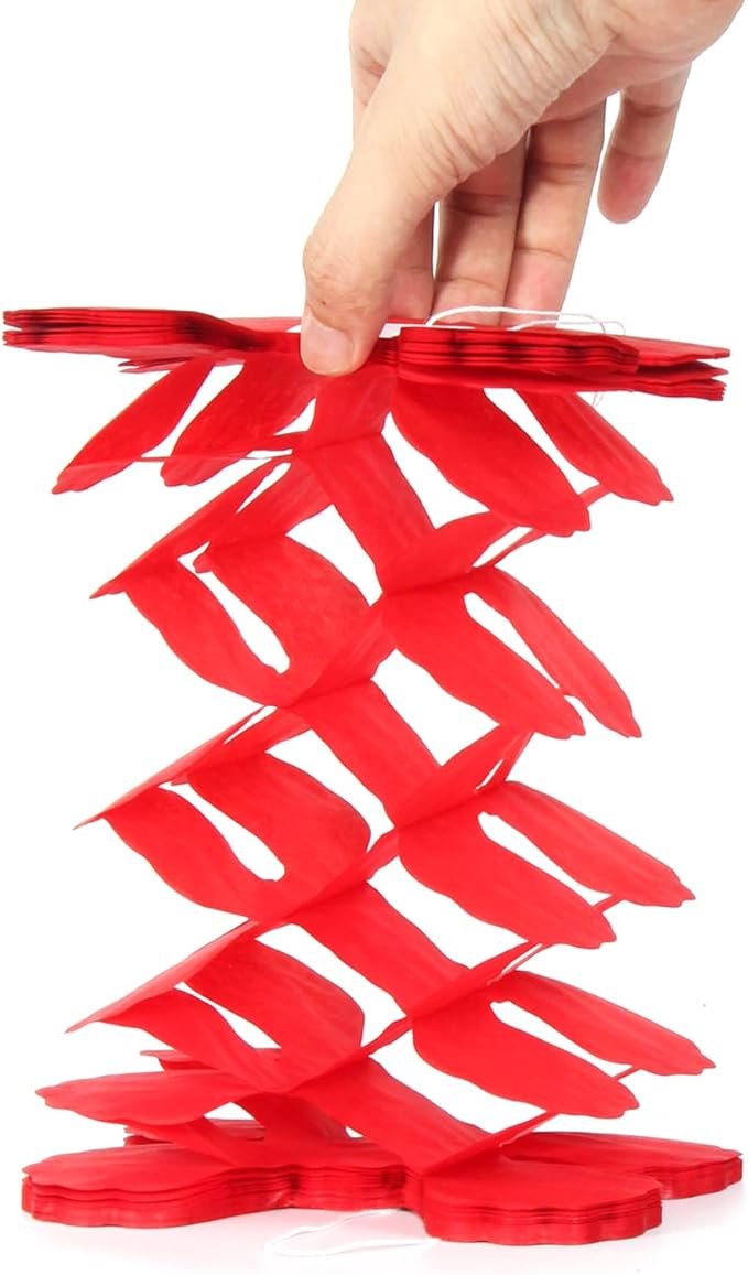 Red-Black Gold Party-Decorations Streamers Garland - 12pcs