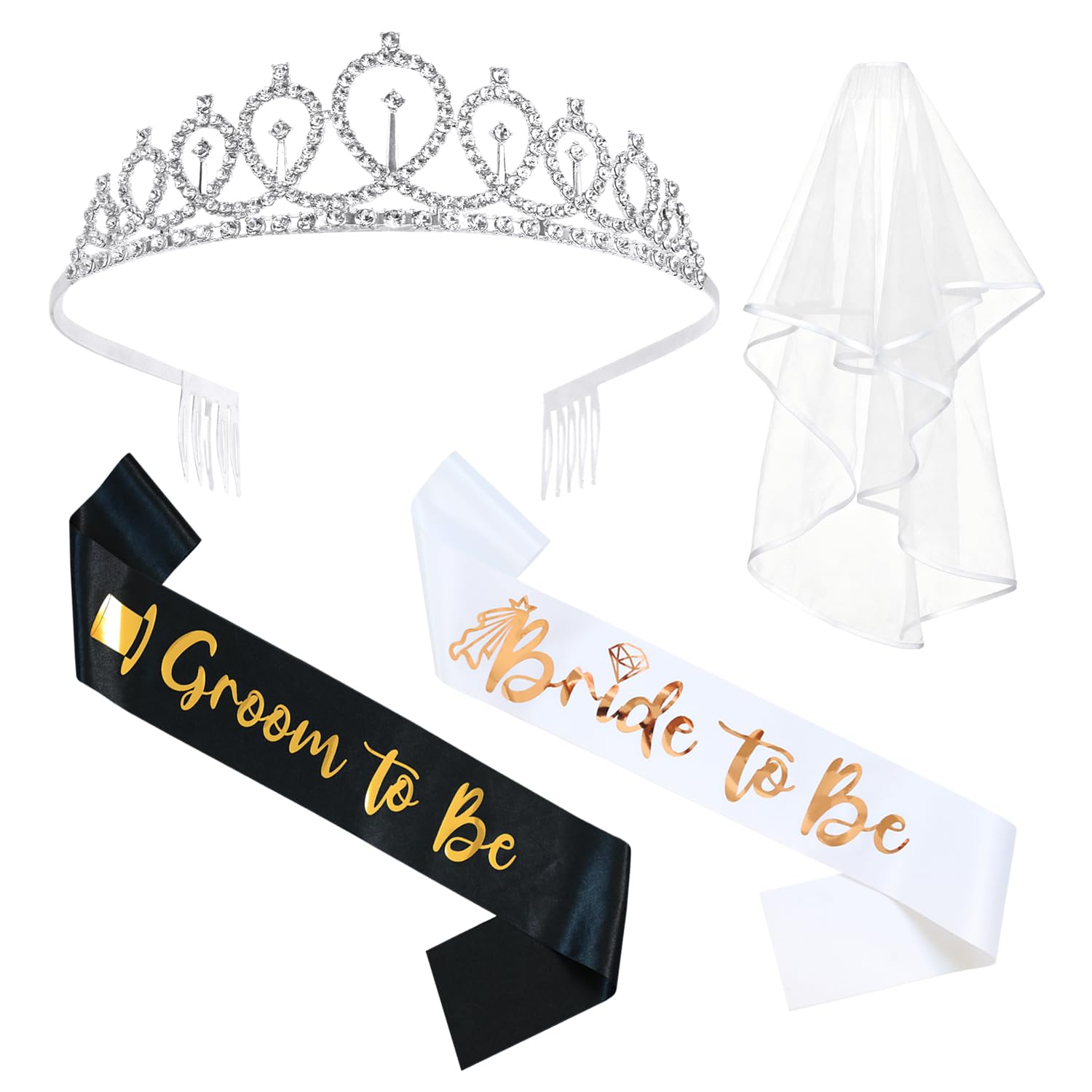 Docooniver 4 Pcs Bachelorette Party Decorations Bride & Groom to be