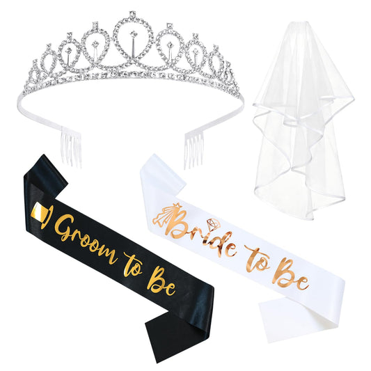 Docooniver 4 Pcs Bachelorette Party Decorations Bride & Groom to be