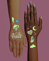xo, Fetti Groovy Disco Glow in Dark + Foil Temporary Tattoos - 82 pc