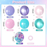 Mermaid Balloons, 60Pcs 12inch Metallic Purple Pink Blue Balloons