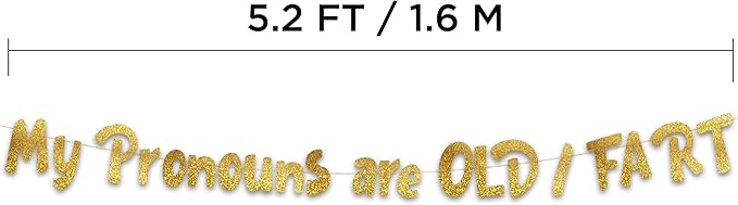 Pre-Strung Hilarious Adult Birthday Gold Glitter Banner - Funny