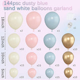 Gender Reveal Balloon Arch Kit 144PCS Dusty Pink and Blue Balloons