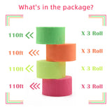 1320feet Blacklight Party Streamer Decorations 12 Rolls Glow Crepe