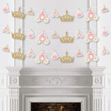 Big Dot of Happiness Little Princess Crown Pink and Gold