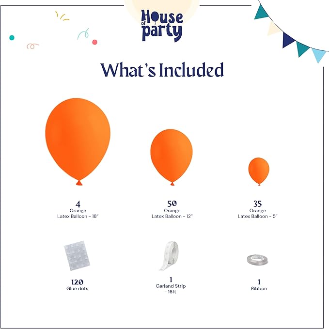 HOUSE OF PARTY Orange Balloon Garland Kit - Burnt Orange Balloons