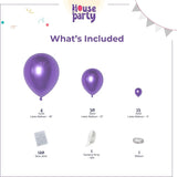 HOUSE OF PARTY Metallic Purple Balloons - Purple Balloon Garland Kit,