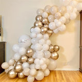 Champagne Gold and White Balloons, 60Pcs Beige White Sand Metallic