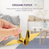 100PCS Gold Premade Iridescent 3.94" Origami Paper Cranes Folded 1000