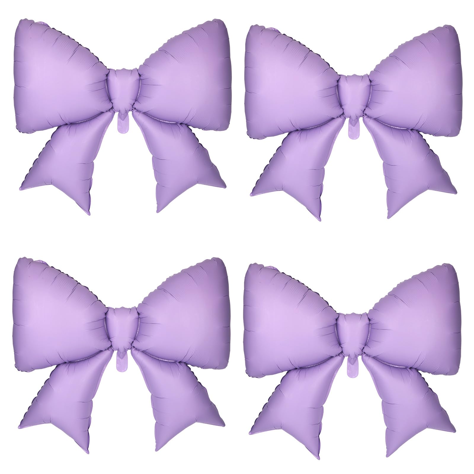4Pcs Giant Bow Balloons, 97.5cm/38in Big Elegant Coquette Theme Purple