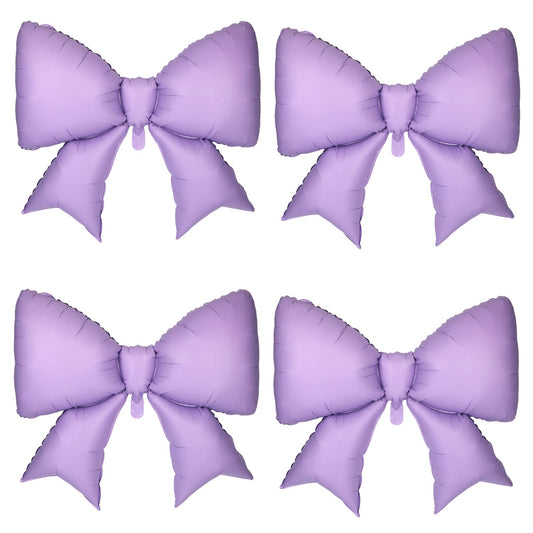 4Pcs Giant Bow Balloons, 97.5cm/38in Big Elegant Coquette Theme Purple
