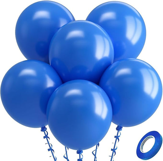 Bezente Royal Blue Latex Party Balloons - 30 Pack 18 inch Round