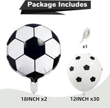 HILAVO Soccer Balloons 18 Inch Black and White Soccer Ball Foil