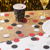 Silver Black and Red Confetti Table Decoration for Birthday