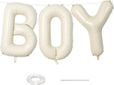40 Inch Beige BOY Balloons, Large Cream White Sand BOY Balloon