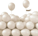 PartyWoo White Sand Balloons 50 pcs 5 Inch Small Mini Beige Cream