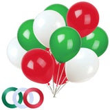 KADBANER White Red Green Balloons,100 Pack 12 Inch Latex Balloons,for