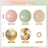 Pink and Green Balloons, 60Pcs 12 Inch Sage Green Pink Sand White