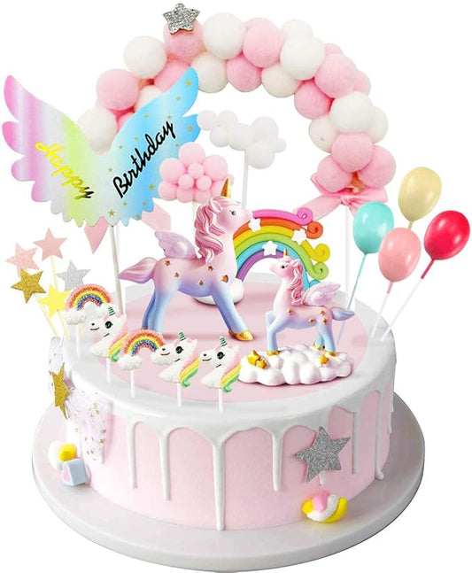 Unicorn Cake Topper Magic Unicorns Sculpture Pink Hairball Arch