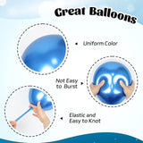 60pcs Blue and Silver Balloons 12inch with Navy Blue Pastel Blue