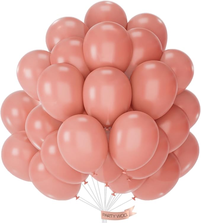 PartyWoo Dusty Pink Balloons 50 pcs 12 Inch Blush Pink Dusty Rose