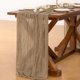 15pcs Nude Brown Cheesecloth Table Runner Valentine's Day Boho